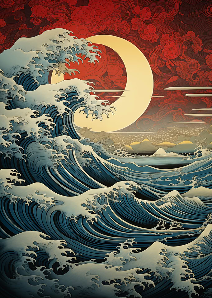 Big waves and moon