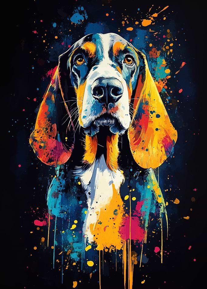 Basset Hound Watercolor Art