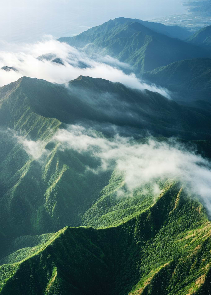 Mountain Peaks in Clouds