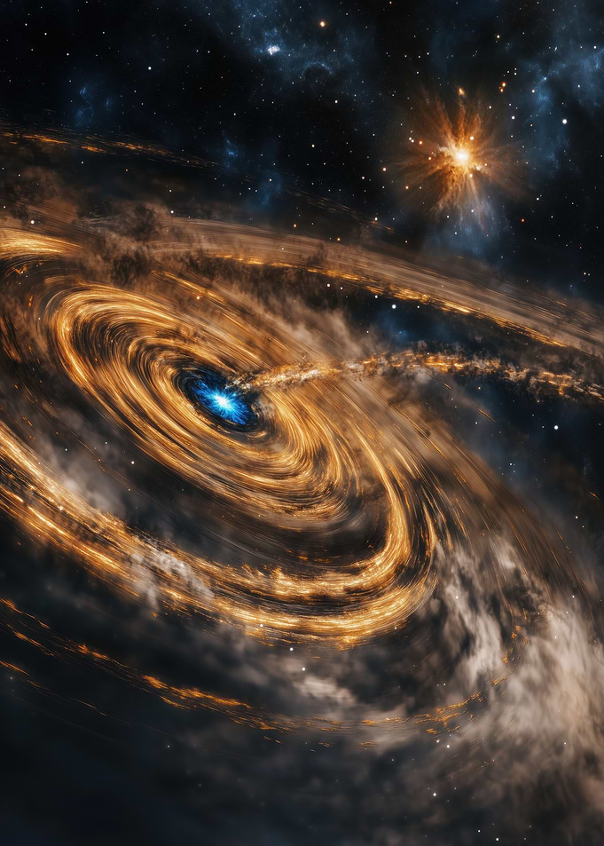 Cosmic Black Hole Spiral