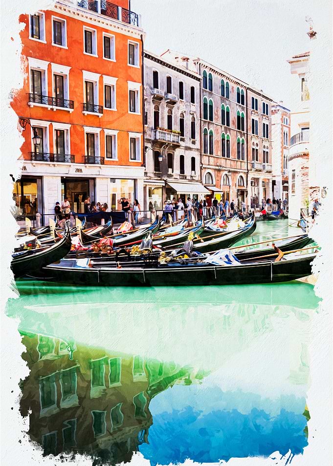 Venice Gondola Scene