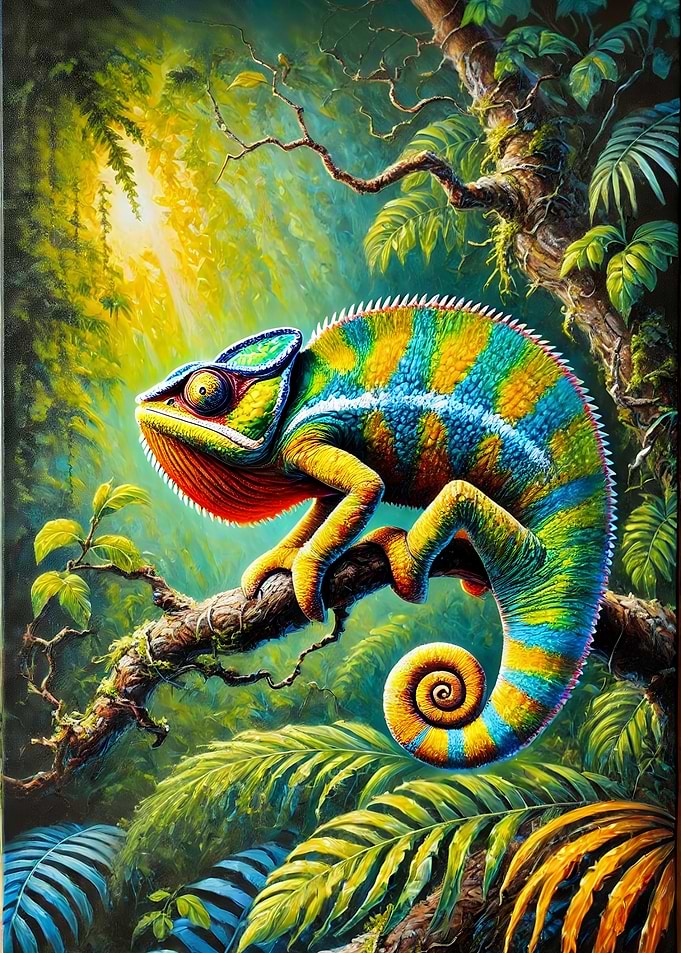 Chameleon in Jungle