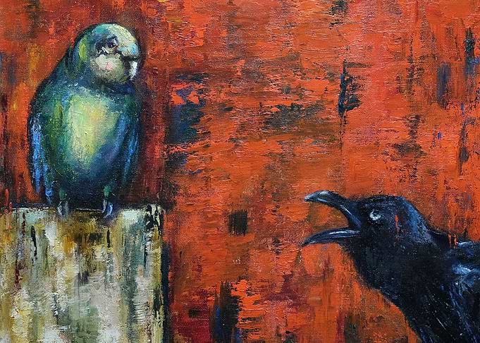 Parrot and Crow Painting