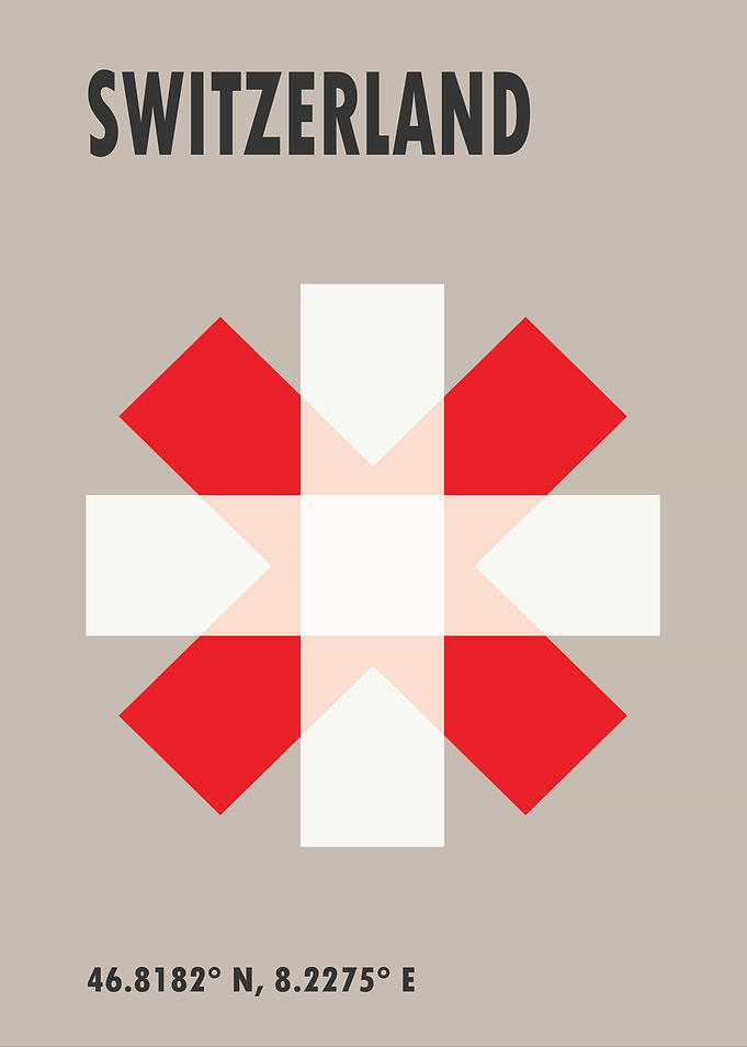 Switzerland Flag Minimalist Design