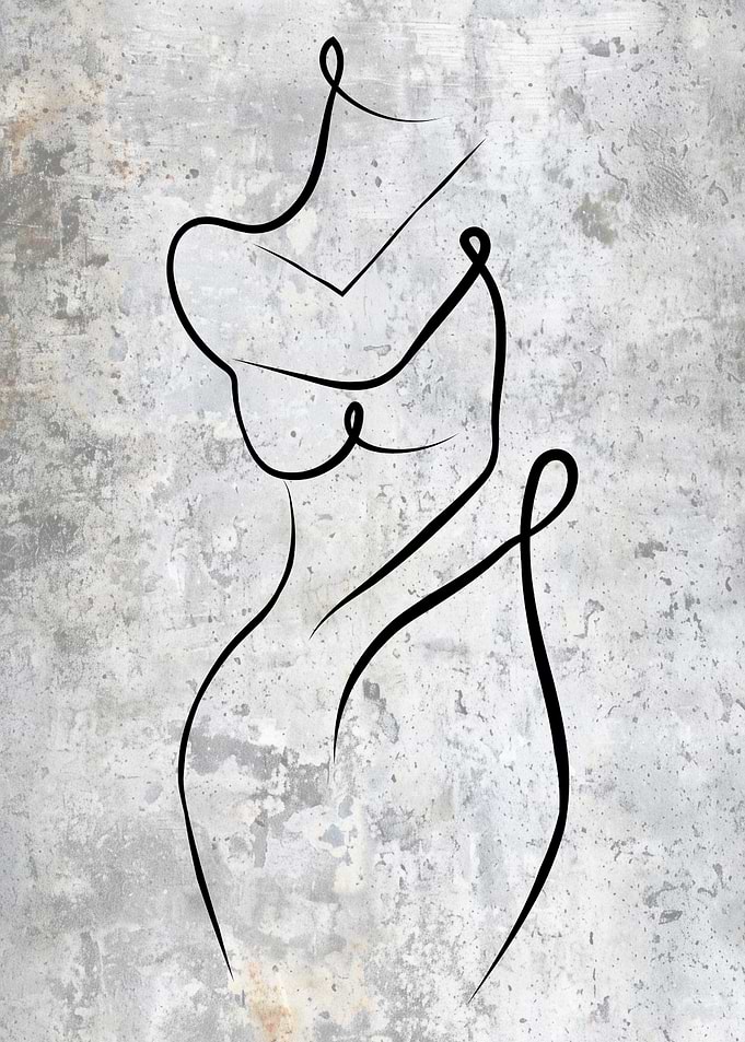 Abstract Female Figure Line Art