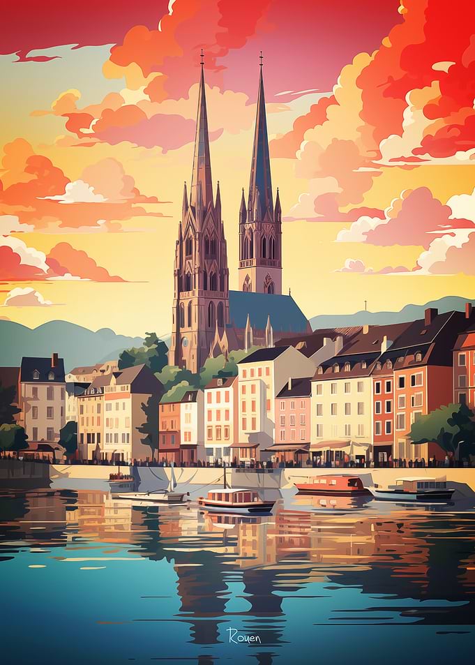 Rouen Cityscape Oil Painting