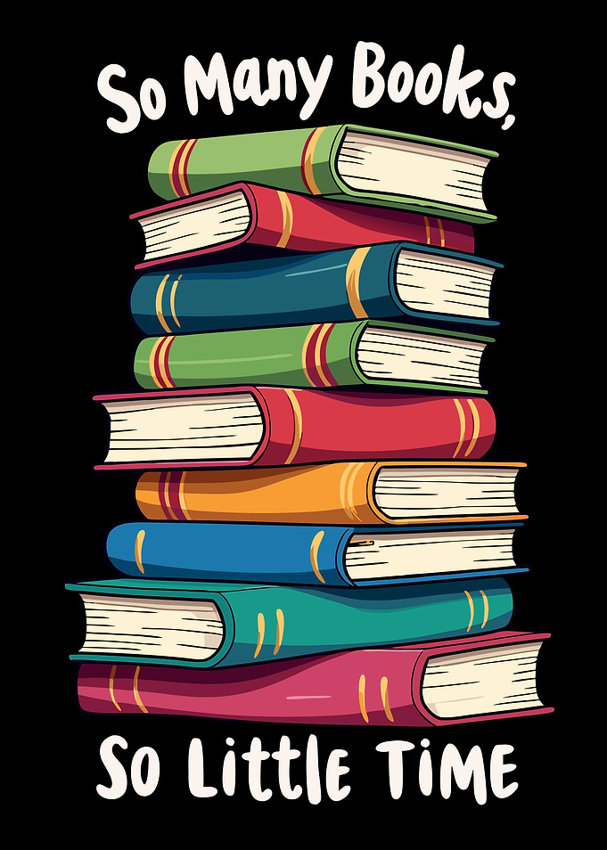 So Many Books, So Little Time - Stacked Books