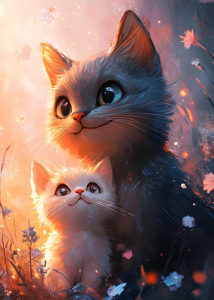 Cute Cat Family