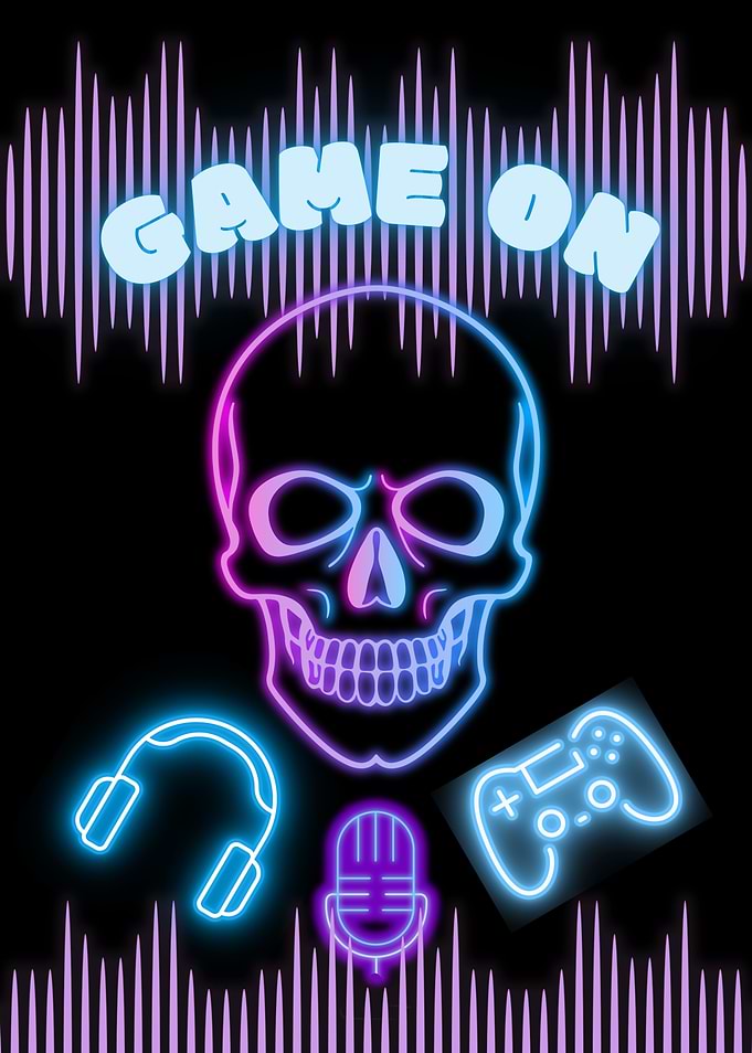 Neon Skull Gamer