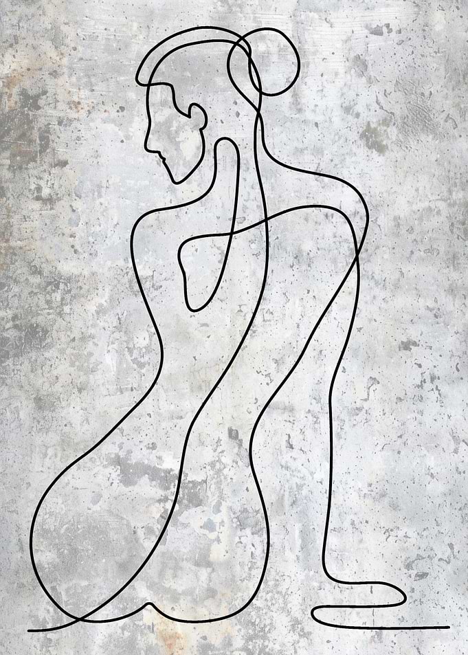 One Line Woman Art