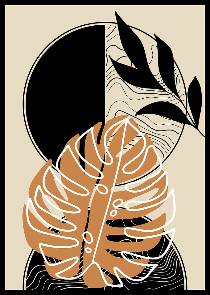 Abstract Tropical Leaf Art