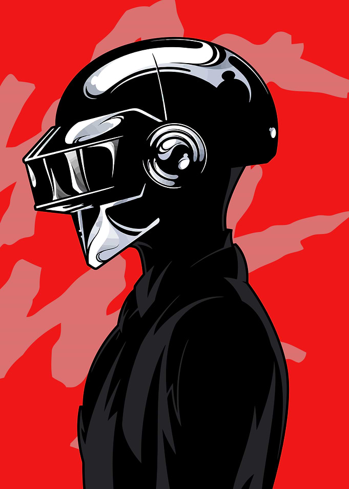 Daft Punk Helmet Illustration
