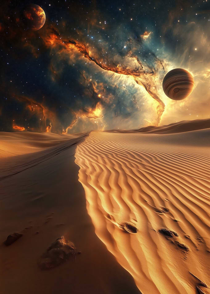 Desert Under Cosmic Sky