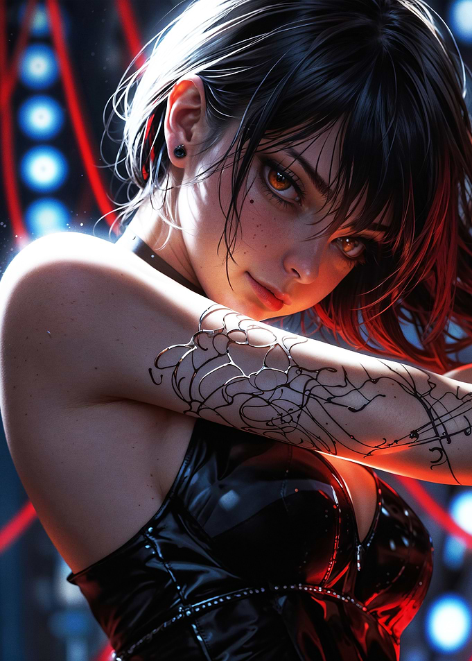 Cyberpunk Elegance: Fierce and Futuristic Portrait