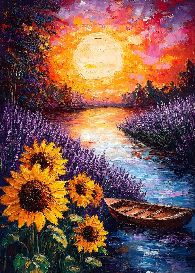 Sunset River Landscape