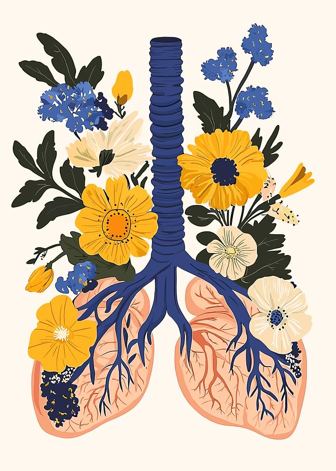 Floral Lungs Illustration