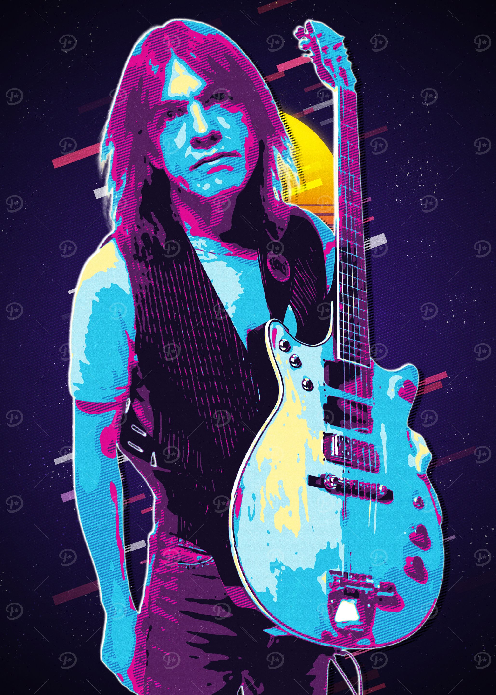 Malcolm Young 80s Rock Guitarist