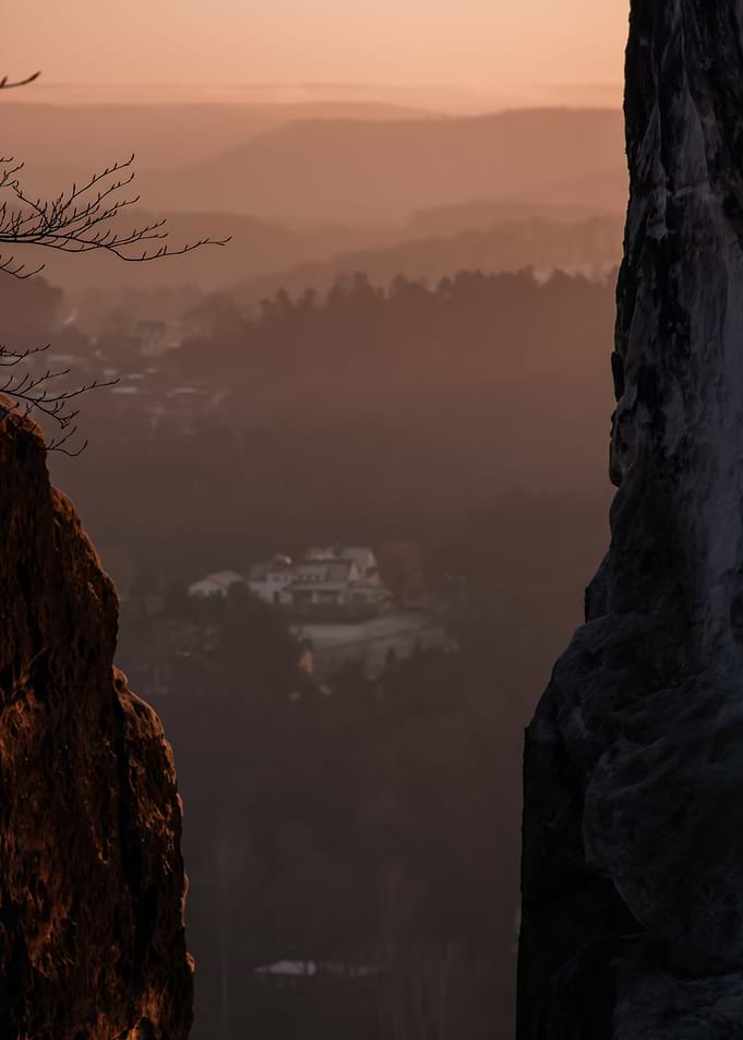 Sunset Over Mountains