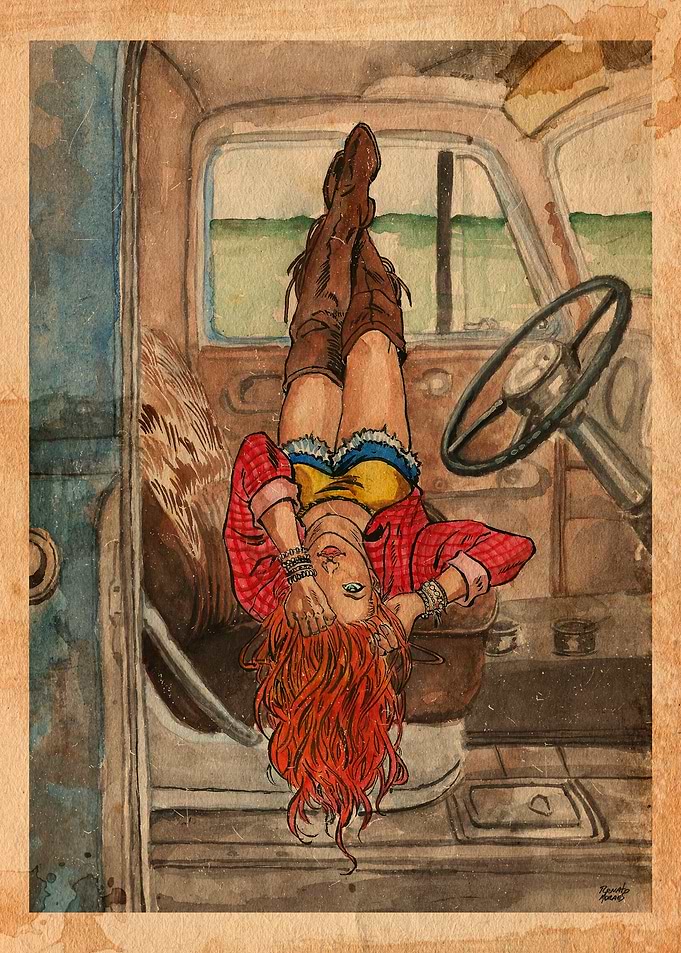Redhead in a Truck
