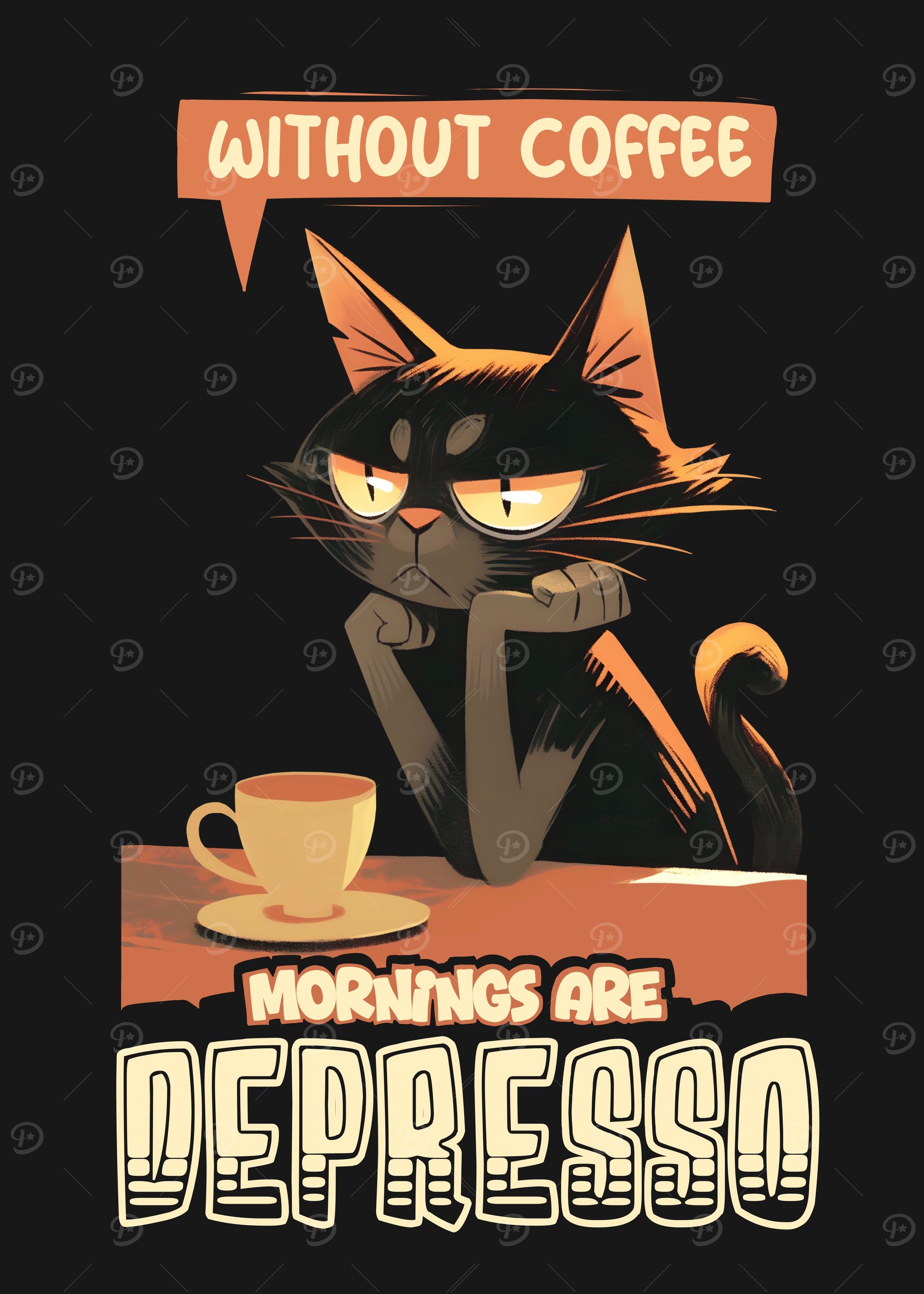 Morning Without Coffee Cat