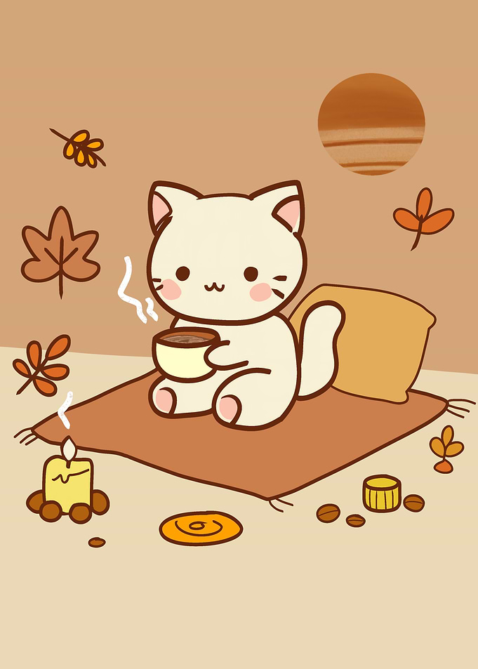 Cute Cat Autumn Cozy