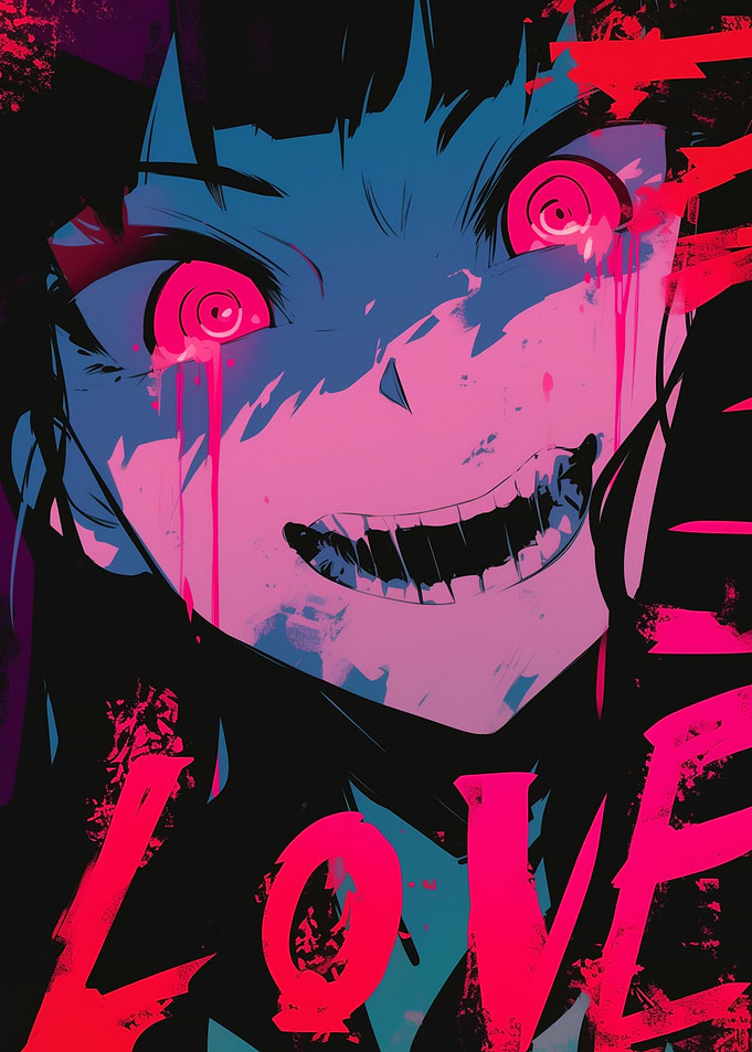 Anime Girl with Bloody Tears