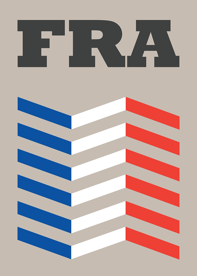 France Flag Abstract Art