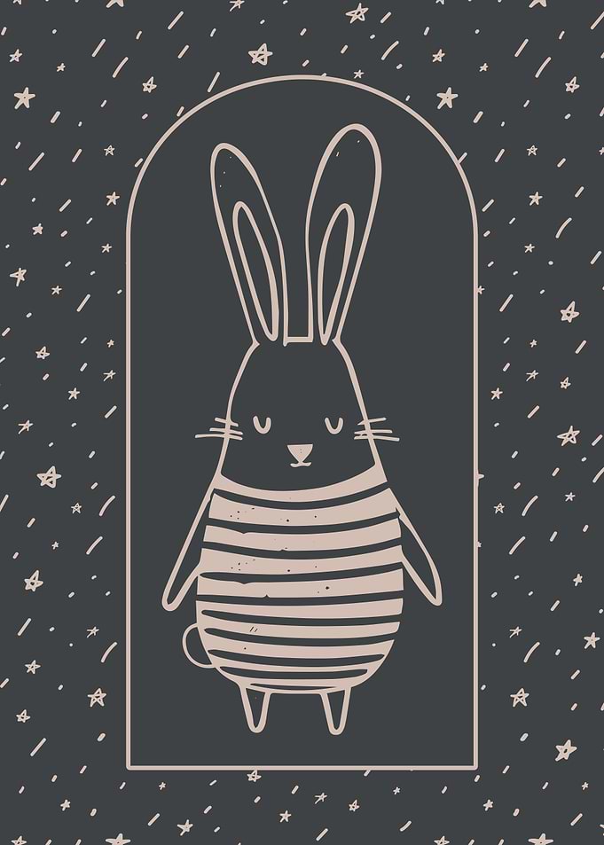 Cute Bunny with Stars
