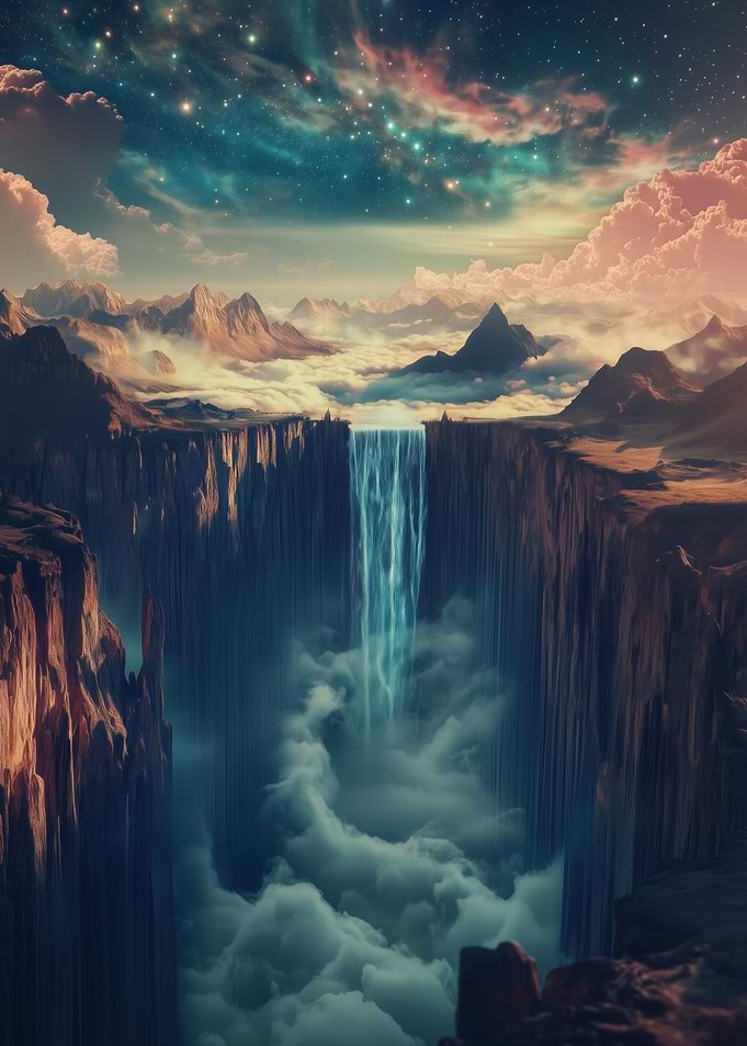 Fantasy Waterfall Landscape