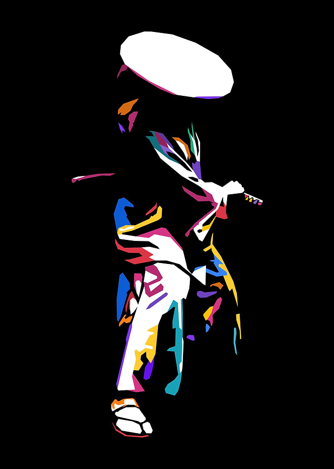 Colorful Samurai Silhouette