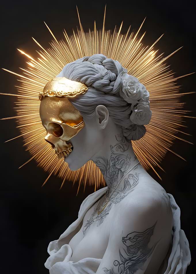 Golden Skull Mask Woman
