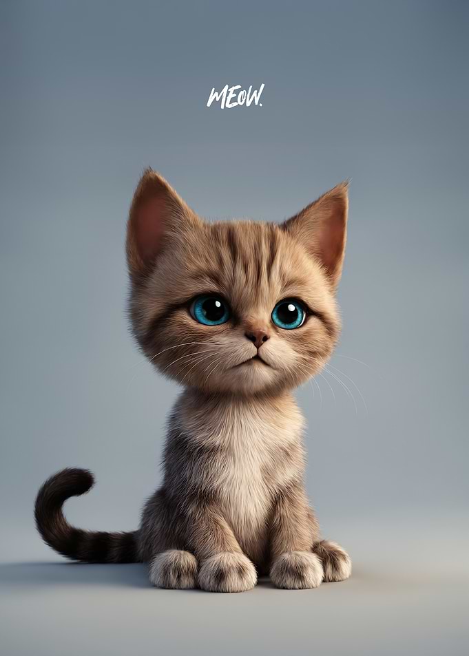 Cute Kitten with Big Eyes