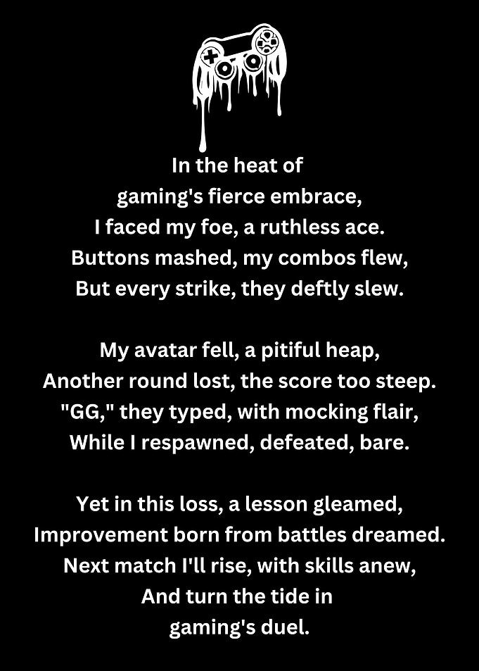 Gaming Defeat Poem