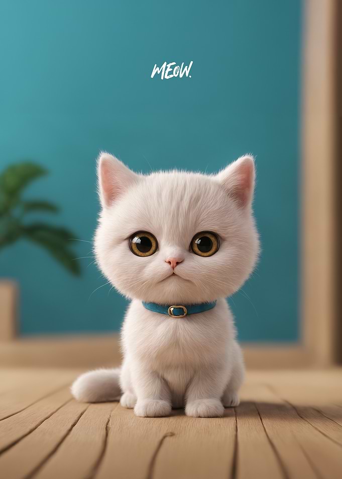 Cute White Kitten Meow
