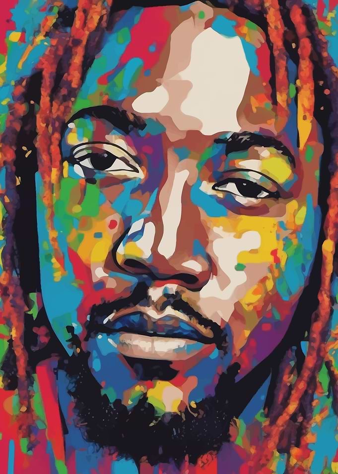 Kendrick Lamar Colorful Portrait