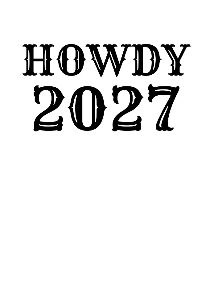 Howdy 2027 Text Art
