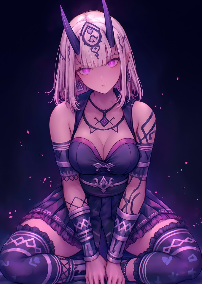 Purple-Haired Anime Girl Gaming