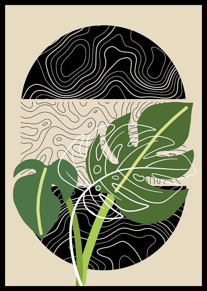 Tropical Leaf Abstract Art