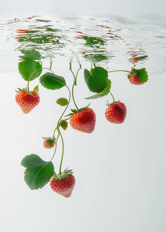 Strawberries Underwater