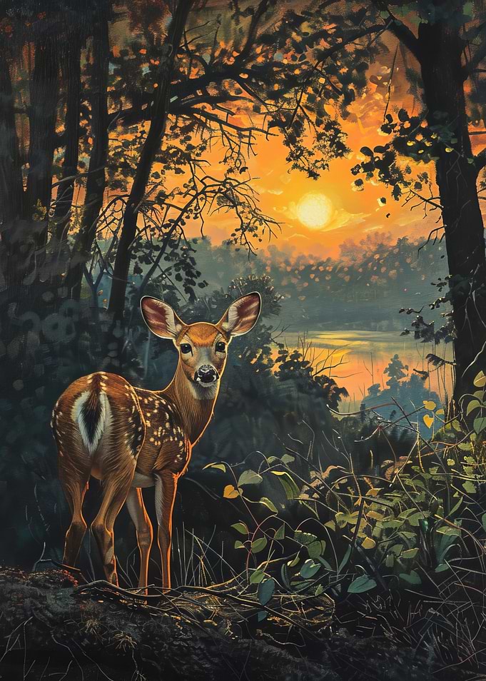 Fawn at Sunset