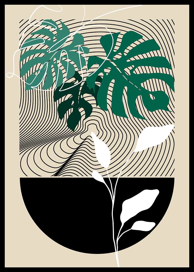 Abstract Monstera Leaves