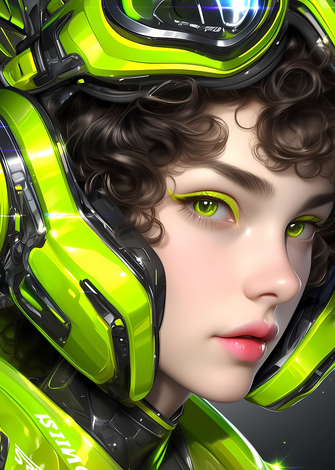 Neon Futuristic Hero Anime Girl