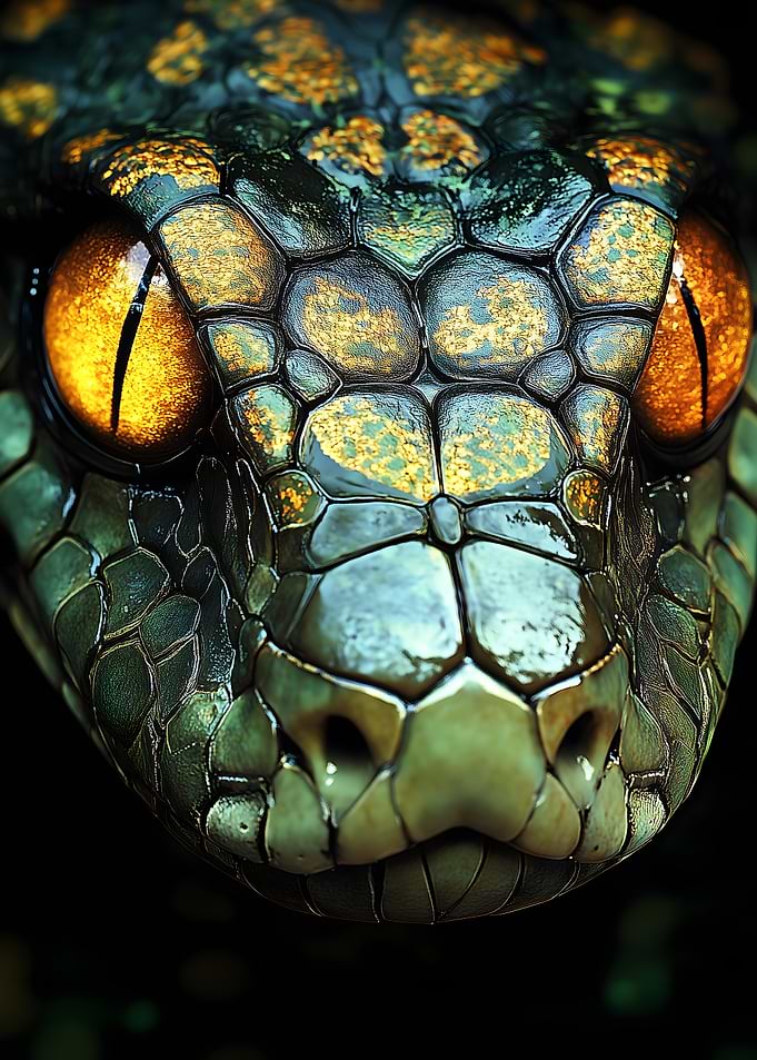 Green Snake Close-Up Animal
