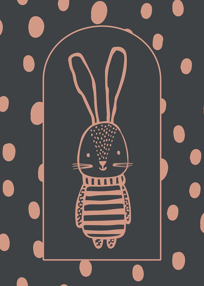 Cute Bunny Illustration Poster