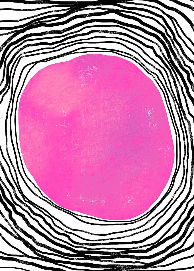 Pink Circle Abstract Art