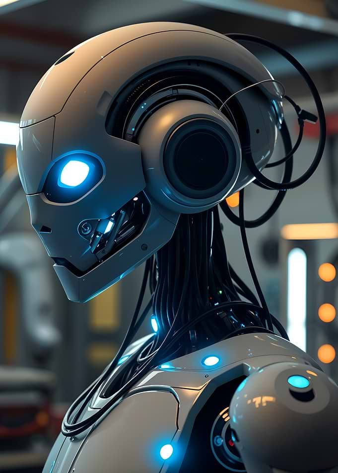 Futuristic Robot Head