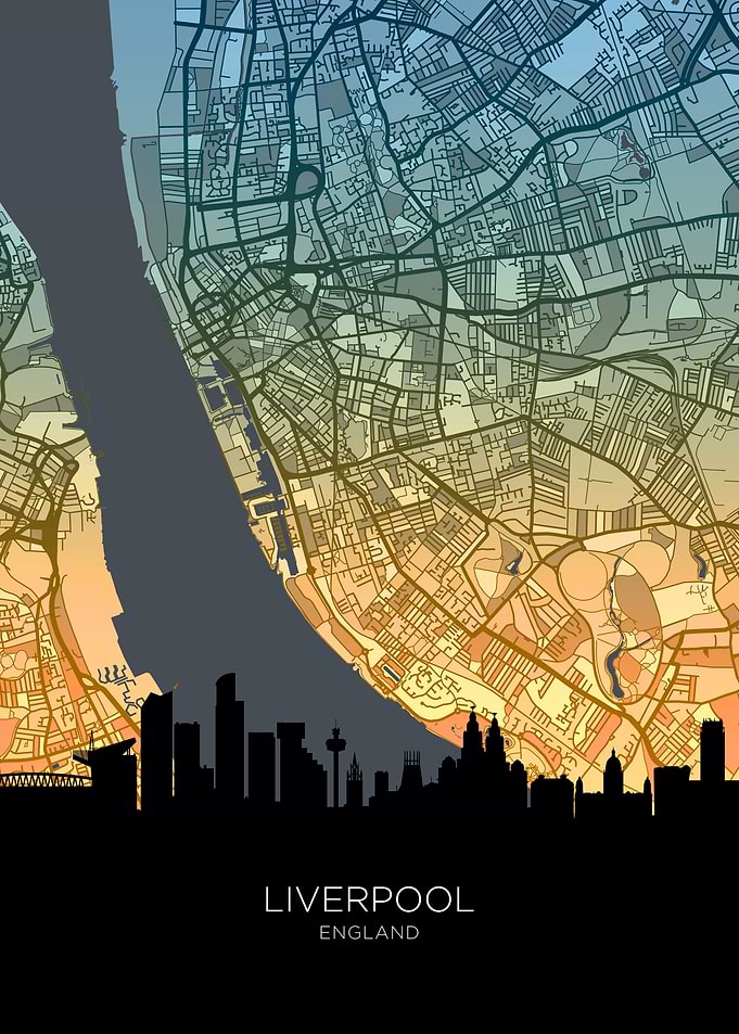 Liverpool Skyline Map