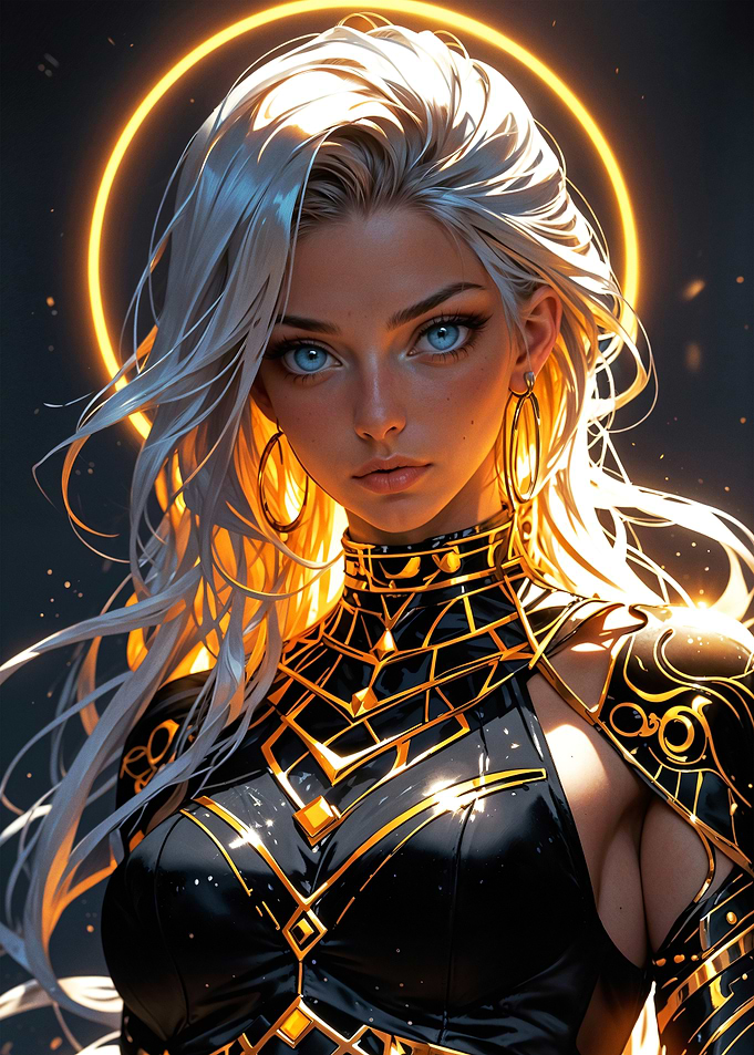 Celestial Warrior with Luminous Aura