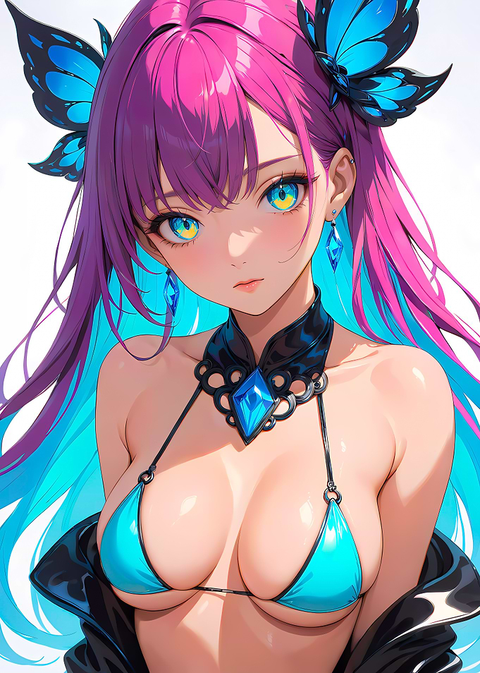 Anime Girl with Butterfly Wings