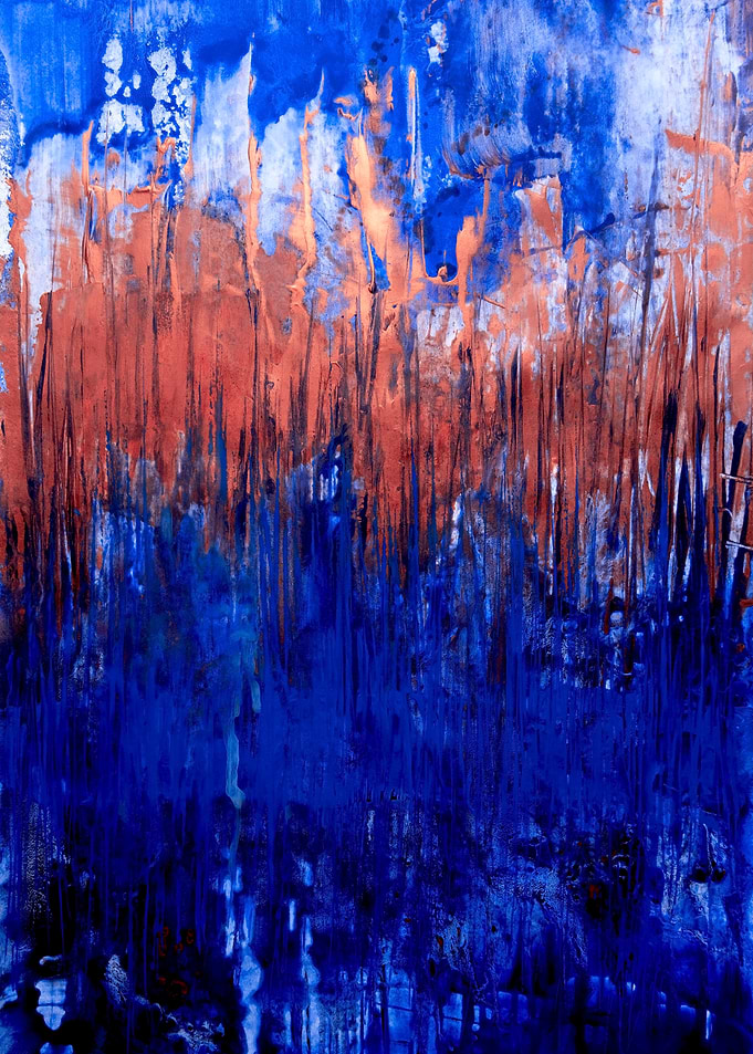 Abstract Blue and Orange Painting